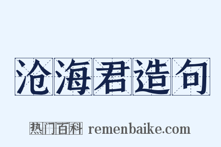 沧海君造句是什么意思的图片